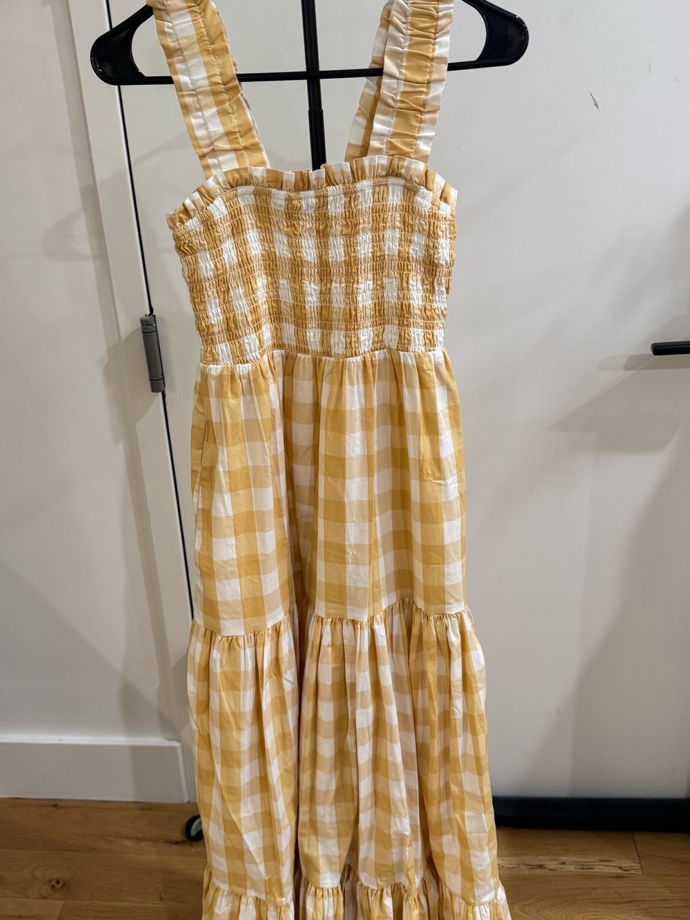 Abercrombie Yellow Gingham Sundress with Smocked Bodice